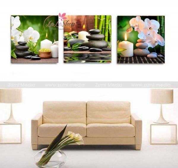 Tranh treo tường spa hoa lan trắng 6