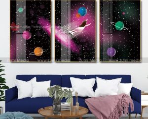 Xưởng in ảnh gỗ tráng gương uy tín, chất lượng tại Hoàng Mai 4 Tranh treo tường hành tinh của bé 2